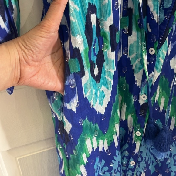 NWT Tommy Bahama Cala Azure Printed Cover Up Maxi Dress Womens sz L Beaming Blue - Picture 14 of 15